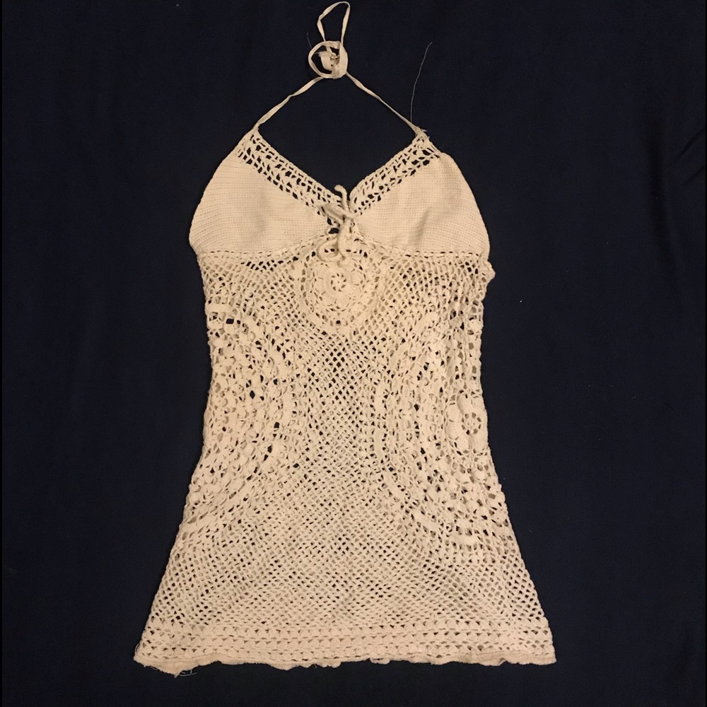 Free people crochet beach coverup or top